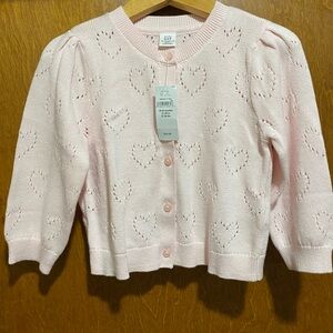 NWT GAP Pink Heart Knit Sweater | 18-24M
